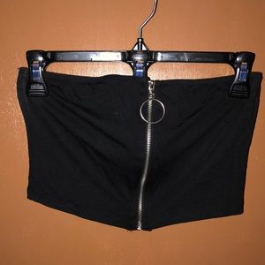 Black Zip-Up Tube Top